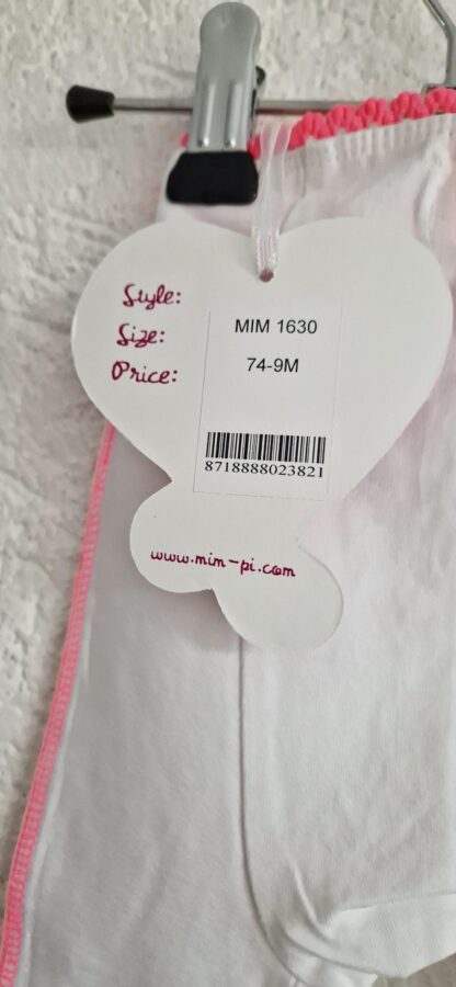 074 - Mim-Pi wit broekje roze randje nieuw - Afbeelding 5