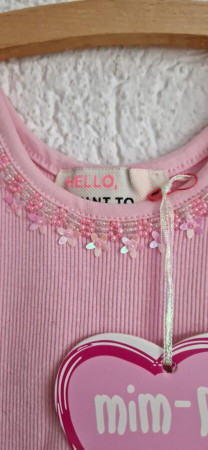 104 - Mim-Pi topje roze bloementjes nieuw - Afbeelding 3