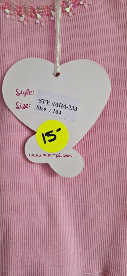 104 - Mim-Pi topje roze bloementjes nieuw - Afbeelding 4