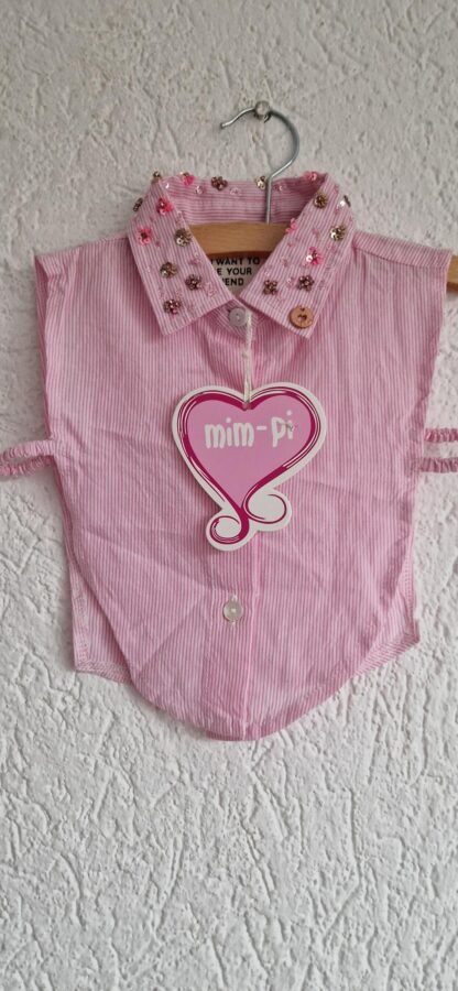 104 - Mim-Pi kraagje roze streepje nieuw