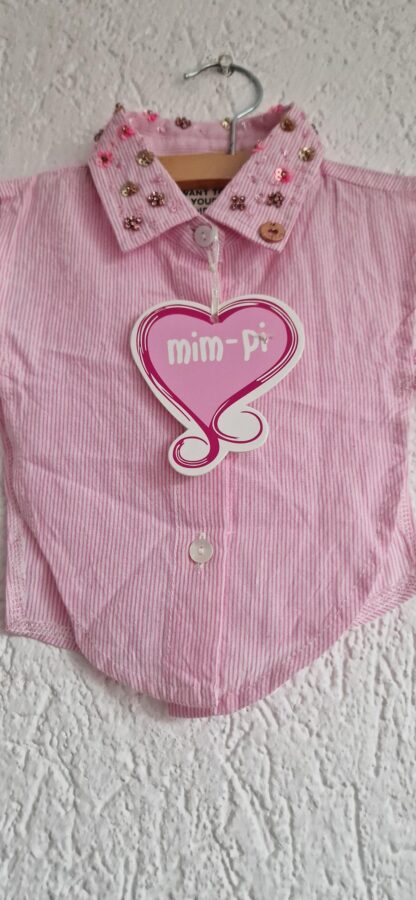 104 - Mim-Pi kraagje roze streepje nieuw - Afbeelding 4