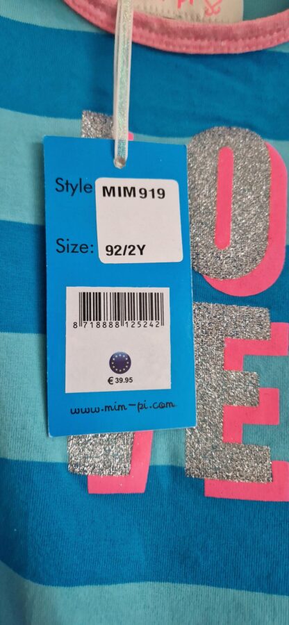 092+98+104+110 - Mim-Pi jurkje blauw strepen nieuw - Afbeelding 5