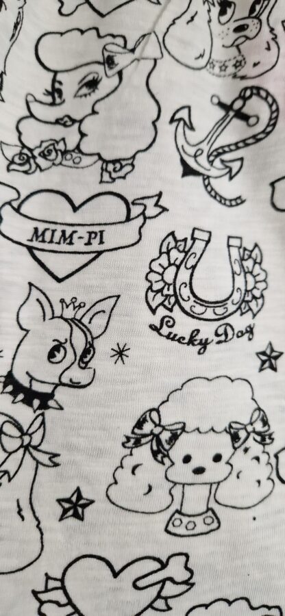 104 - Mim-Pi shirt zwart wit printjes nieuw - Afbeelding 4