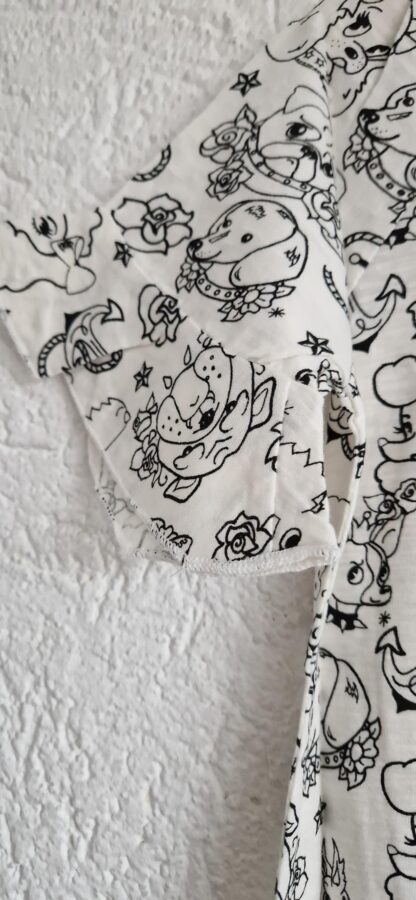104 - Mim-Pi shirt zwart wit printjes nieuw - Afbeelding 6