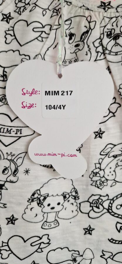 104 - Mim-Pi shirt zwart wit printjes nieuw - Afbeelding 9