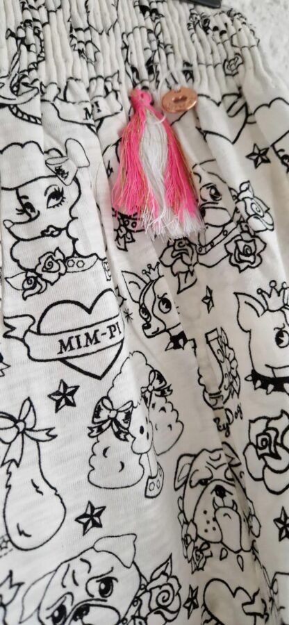 104 - Mim-Pi rok maxi zwart wit printjes nieuw - Afbeelding 3