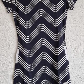 092+98+110/116 - LoFff jurk blauw wit waves nieuw