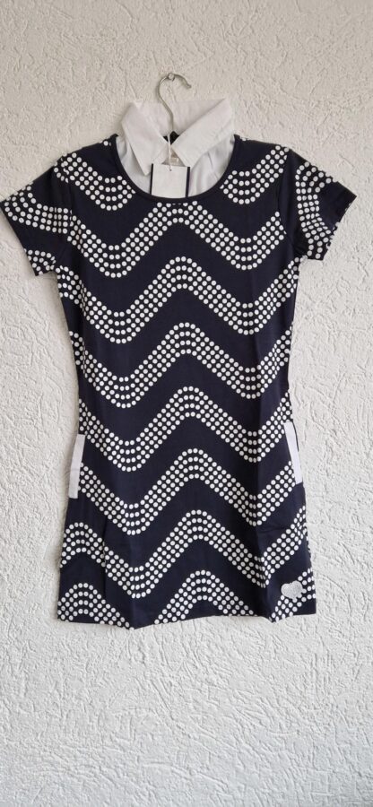 092+98+110/116 - LoFff jurk blauw wit waves nieuw