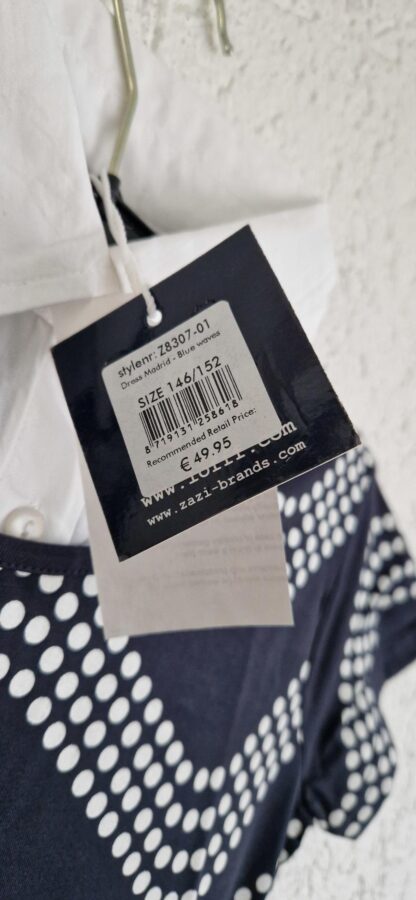 092+98+110/116 - LoFff jurk blauw wit waves nieuw - Afbeelding 5