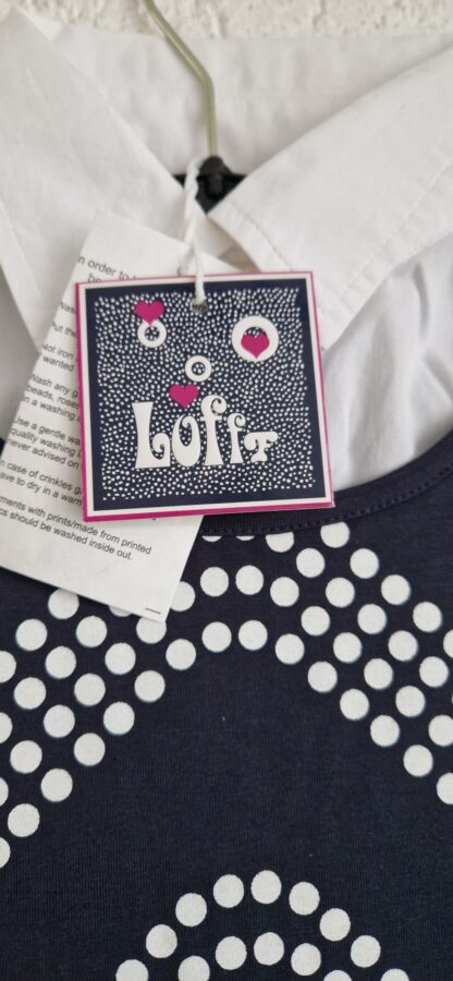 092+98+110/116 - LoFff jurk blauw wit waves nieuw - Afbeelding 6