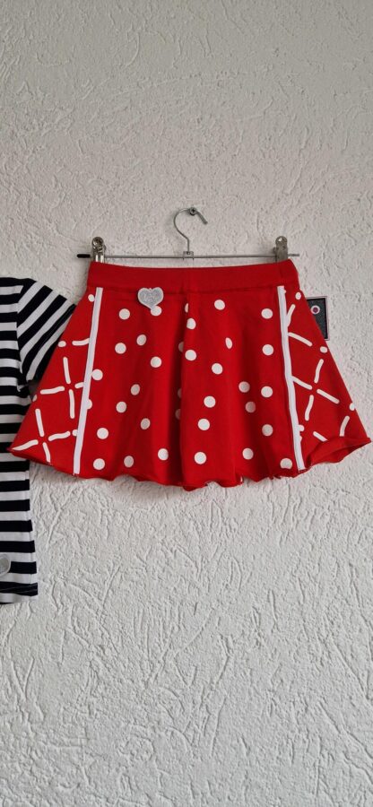 110/116 - LoFff rok rood wit dots nieuw - Afbeelding 2