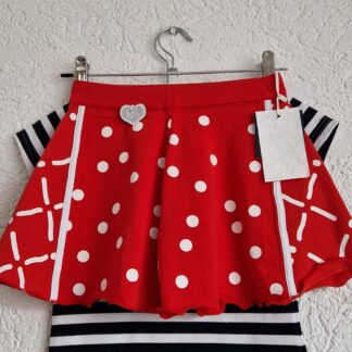 110/116 - LoFff rok rood wit dots nieuw