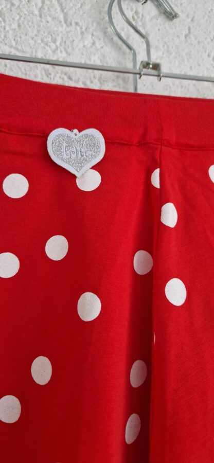 110/116 - LoFff rok rood wit dots nieuw - Afbeelding 4