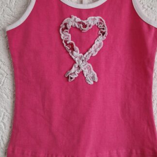 104 - LoFff top pink white pink hart nieuw