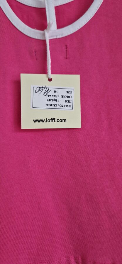 104 - LoFff top pink white pink hart nieuw - Afbeelding 5