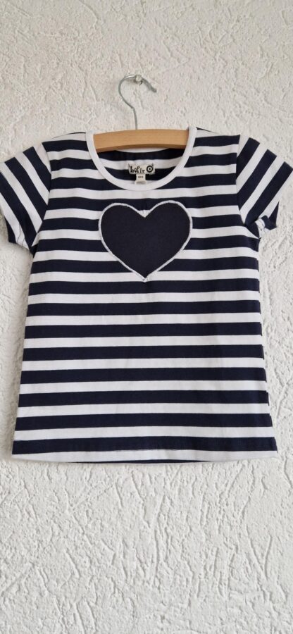 104 - LoFff shirt stripes blauw hart nieuw