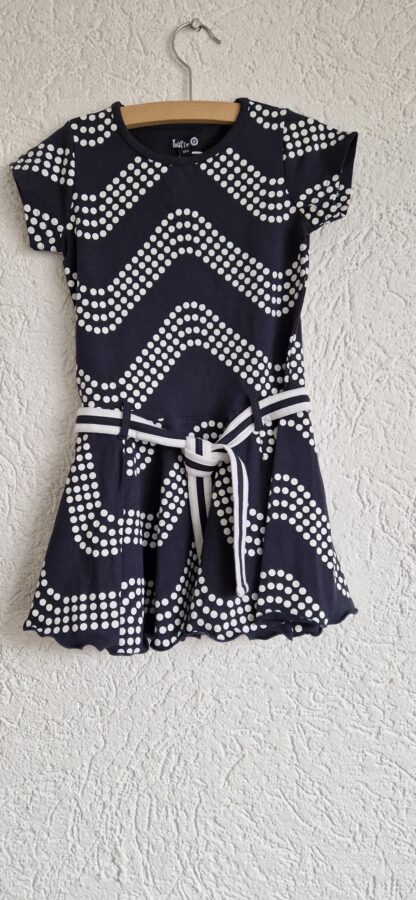 104 - LoFff jurk blauw wit waves ceintuur nieuw - Afbeelding 3