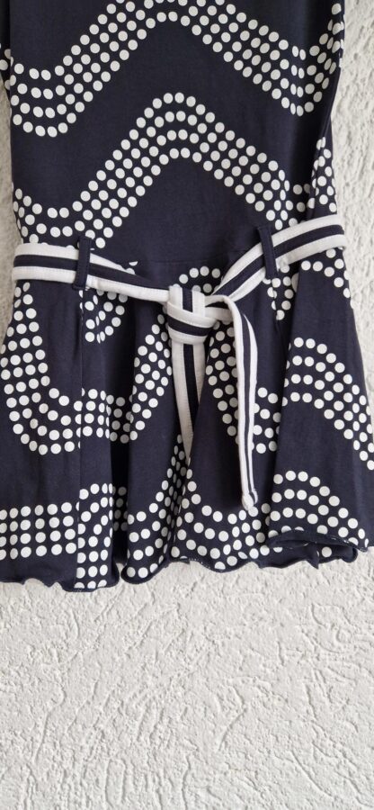 104 - LoFff jurk blauw wit waves ceintuur nieuw - Afbeelding 4