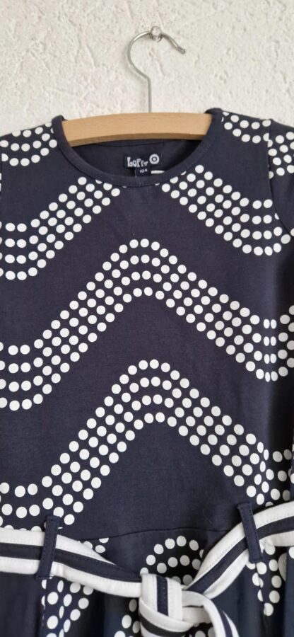 104 - LoFff jurk blauw wit waves ceintuur nieuw - Afbeelding 5