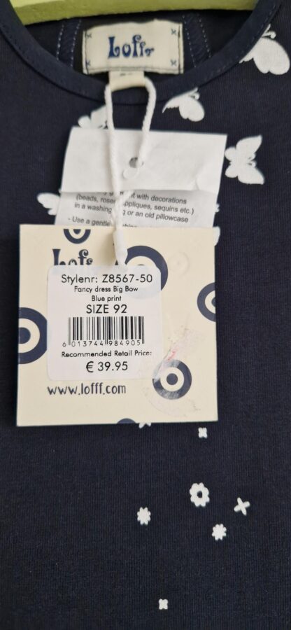 092 - LoFff jurk blauw wit vlinders nieuw - Afbeelding 3