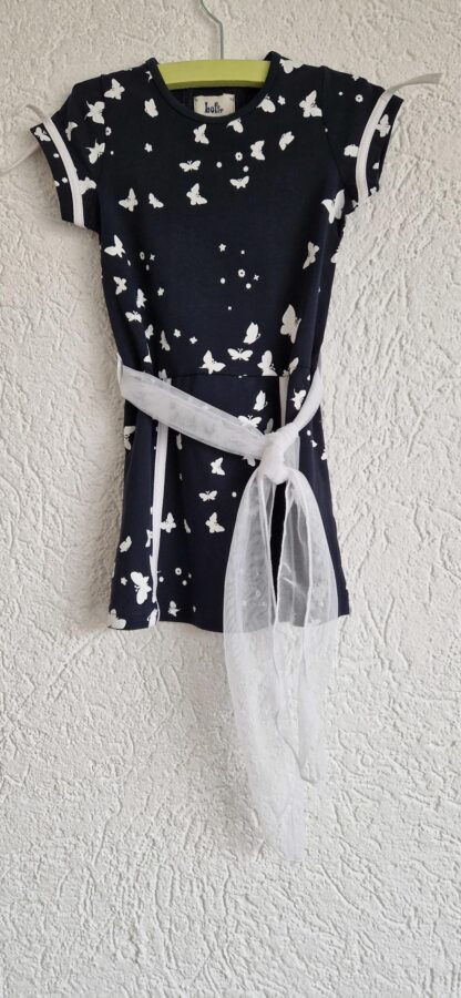 092 - LoFff jurk blauw wit vlinders nieuw - Afbeelding 4