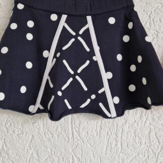 098 - LoFff rok blauw wit dots nieuw