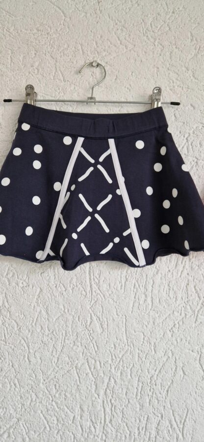 098 - LoFff rok blauw wit dots nieuw