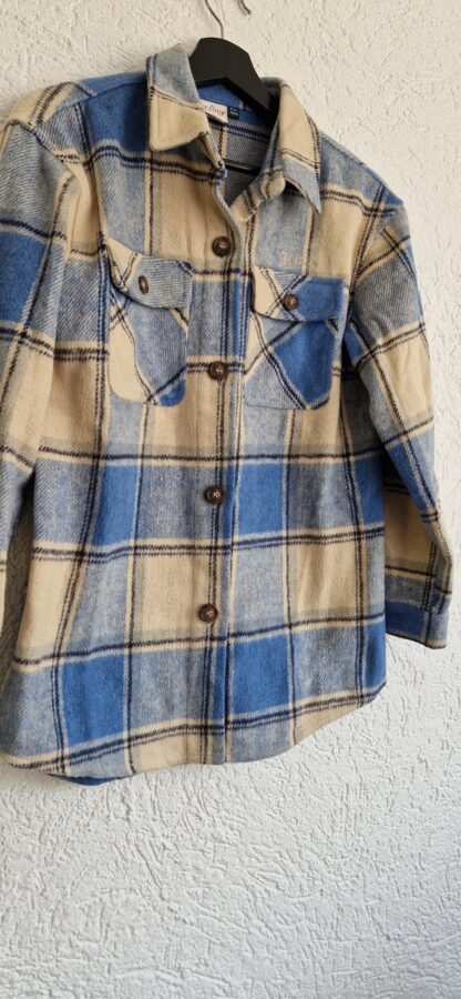 158 164 - Retour shacket blauw beige (0624meg4)