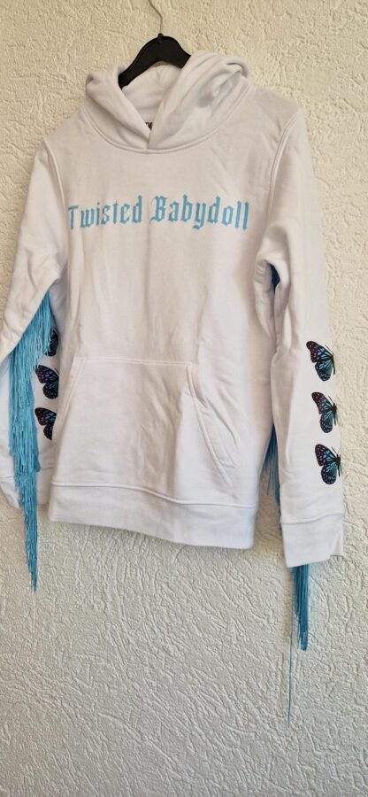 134 140 - Twisted Babydoll hoodie wit (0624meg5) - Afbeelding 3