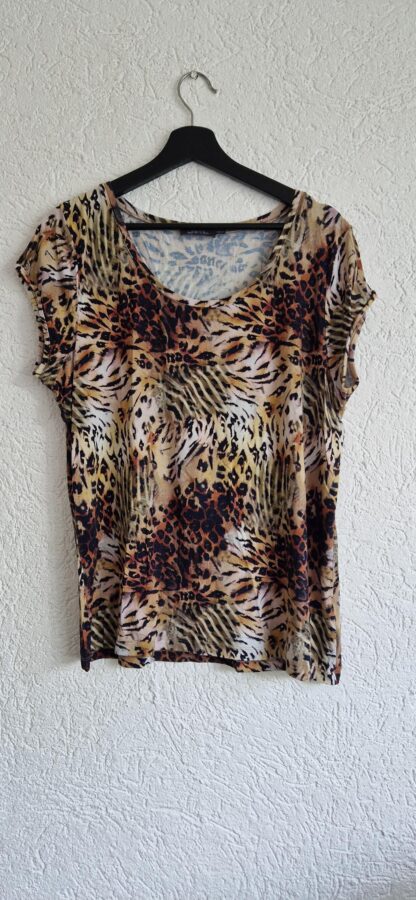 44 - Geisha shirt bruin dierenprint (0624kh)