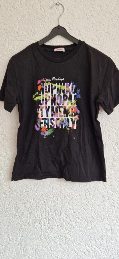 152 - Pinko up zwart print shirt (0724meg10)
