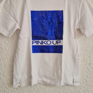 140 - Pinko shirt wit met blauw vlak (0724meg12)