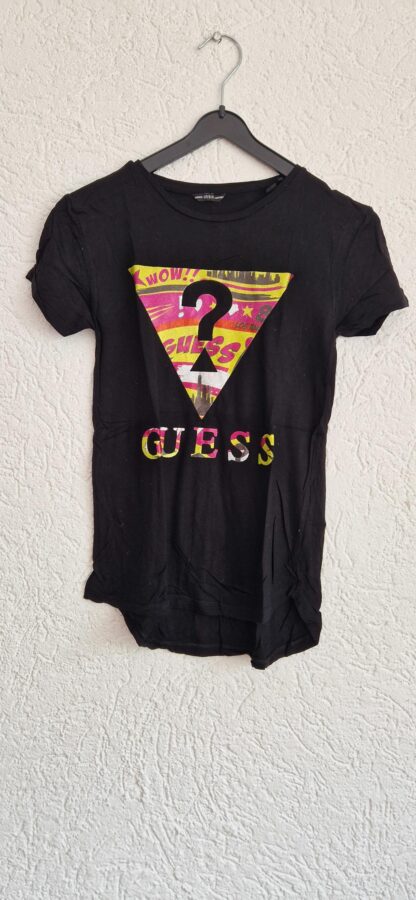 140 - Guess shirt zwart roze geel (0724meg12)