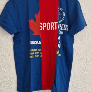 140 - Dsquared2 shirt rood blauw print (0724meg12)