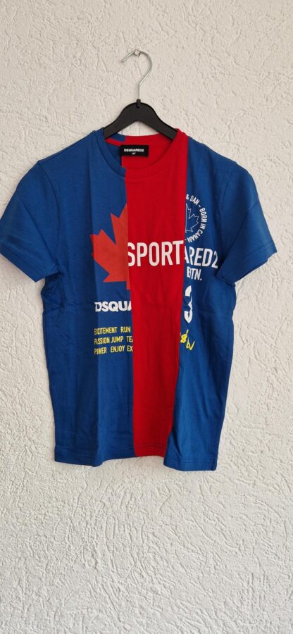 140 - Dsquared2 shirt rood blauw print (0724meg12)