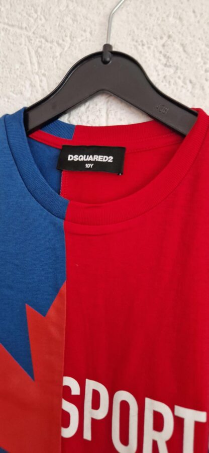 140 - Dsquared2 shirt rood blauw print (0724meg12) - Afbeelding 4