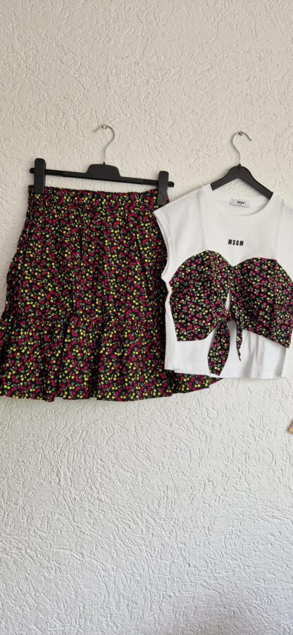 164 - MSGM set rok en shirt bloementjes (0724meg11)