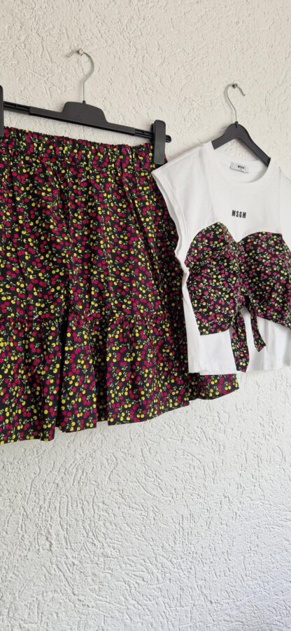 164 - MSGM set rok en shirt bloementjes (0724meg11) - Afbeelding 3