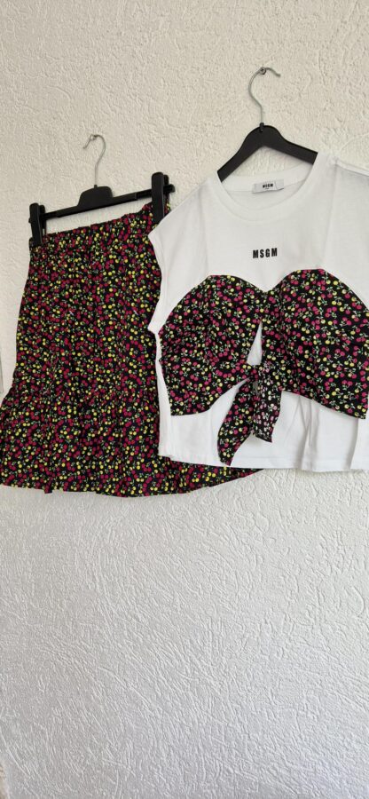 164 - MSGM set rok en shirt bloementjes (0724meg11) - Afbeelding 4