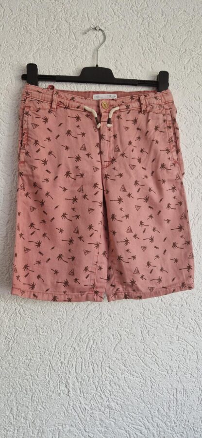 152 - Zara bermuda palmboom roze (0724wyt)