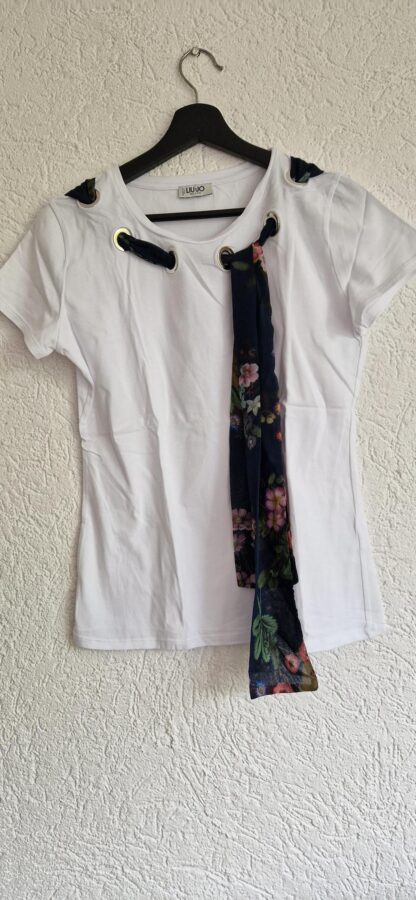 M - Liu Jo shirt wit sjaaltje bloemen (0824meg13)