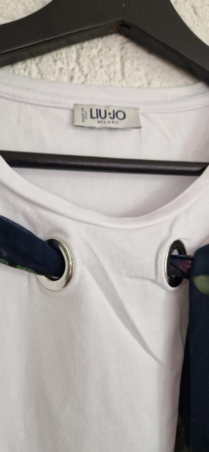 M - Liu Jo shirt wit sjaaltje bloemen (0824meg13) - Afbeelding 5