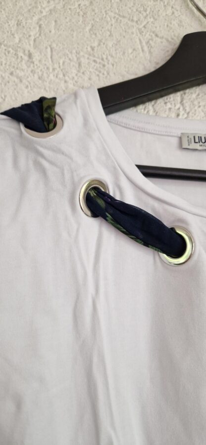 M - Liu Jo shirt wit sjaaltje bloemen (0824meg13) - Afbeelding 6