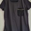M - Liu Jo shirt zwart franje (0824meg13)