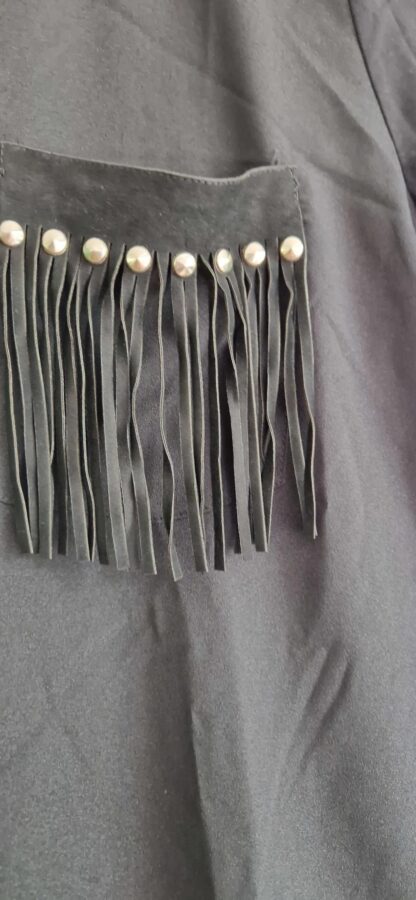 M - Liu Jo shirt zwart franje (0824meg13) - Afbeelding 3