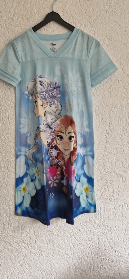 128 - Disney nachtjurkje blauw print (0824ger1)