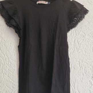 122 128 - Retour shirt zwart kant (0824ger1)