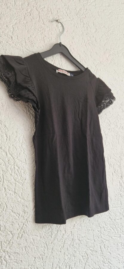 122 128 - Retour shirt zwart kant (0824ger1) - Afbeelding 3