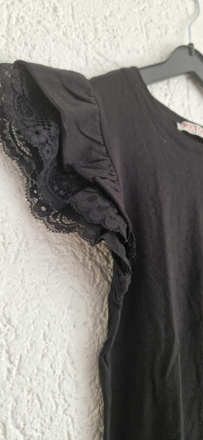 122 128 - Retour shirt zwart kant (0824ger1) - Afbeelding 4