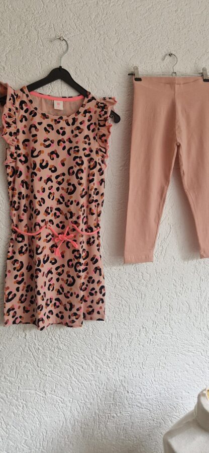 134 140 - Hema jurk en legging roze (0824ger1) - Afbeelding 2